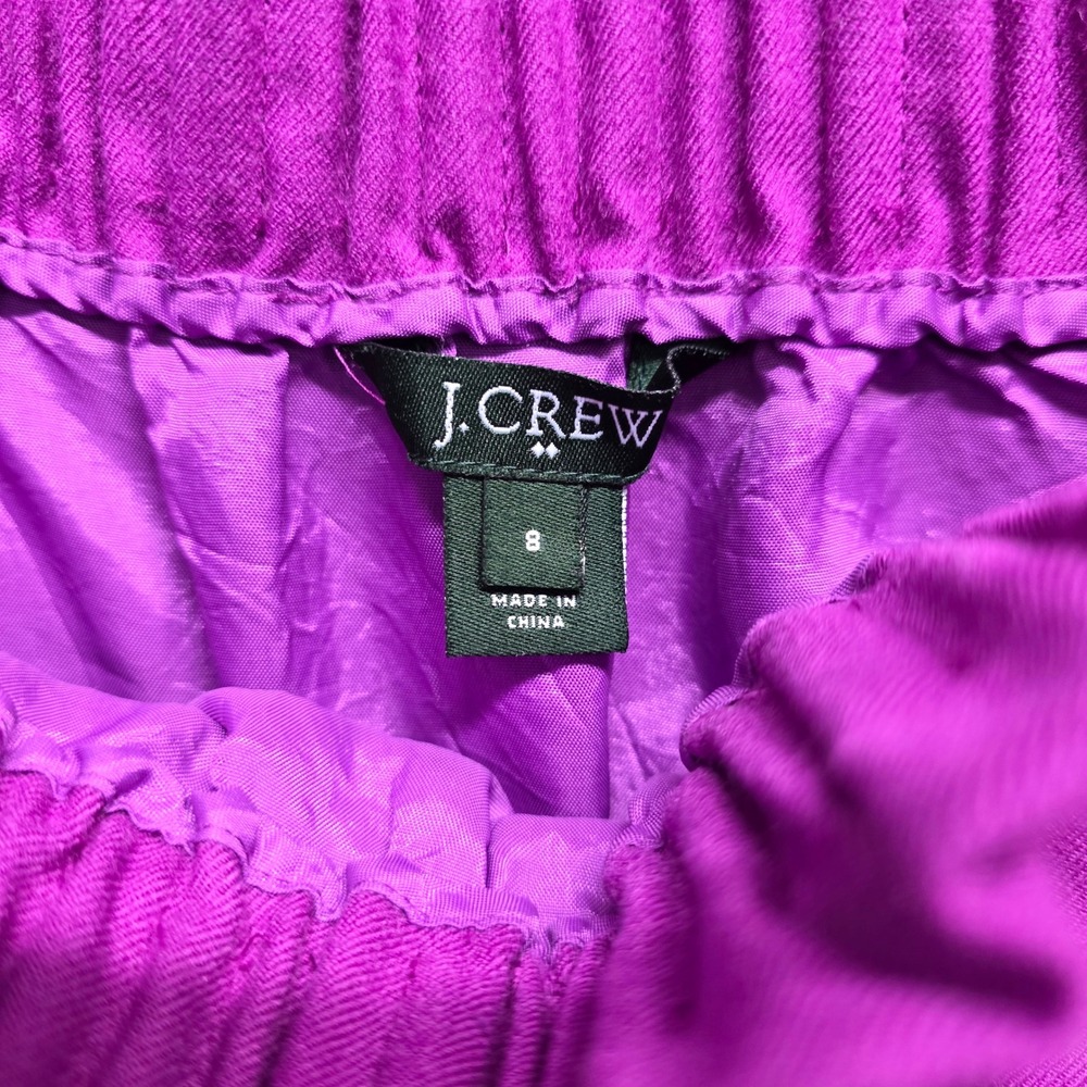 J.Crew Magenta Purple Wool Blend Elastic Waist A-Line Mini Skirt Womens Size 8 - Picture 3 of 5